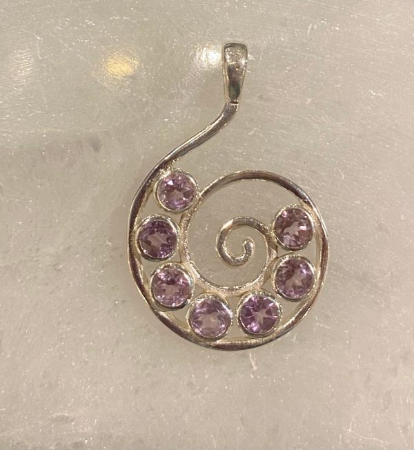 Spiral med kristaller ca 40 mm (Hängsmycke)
