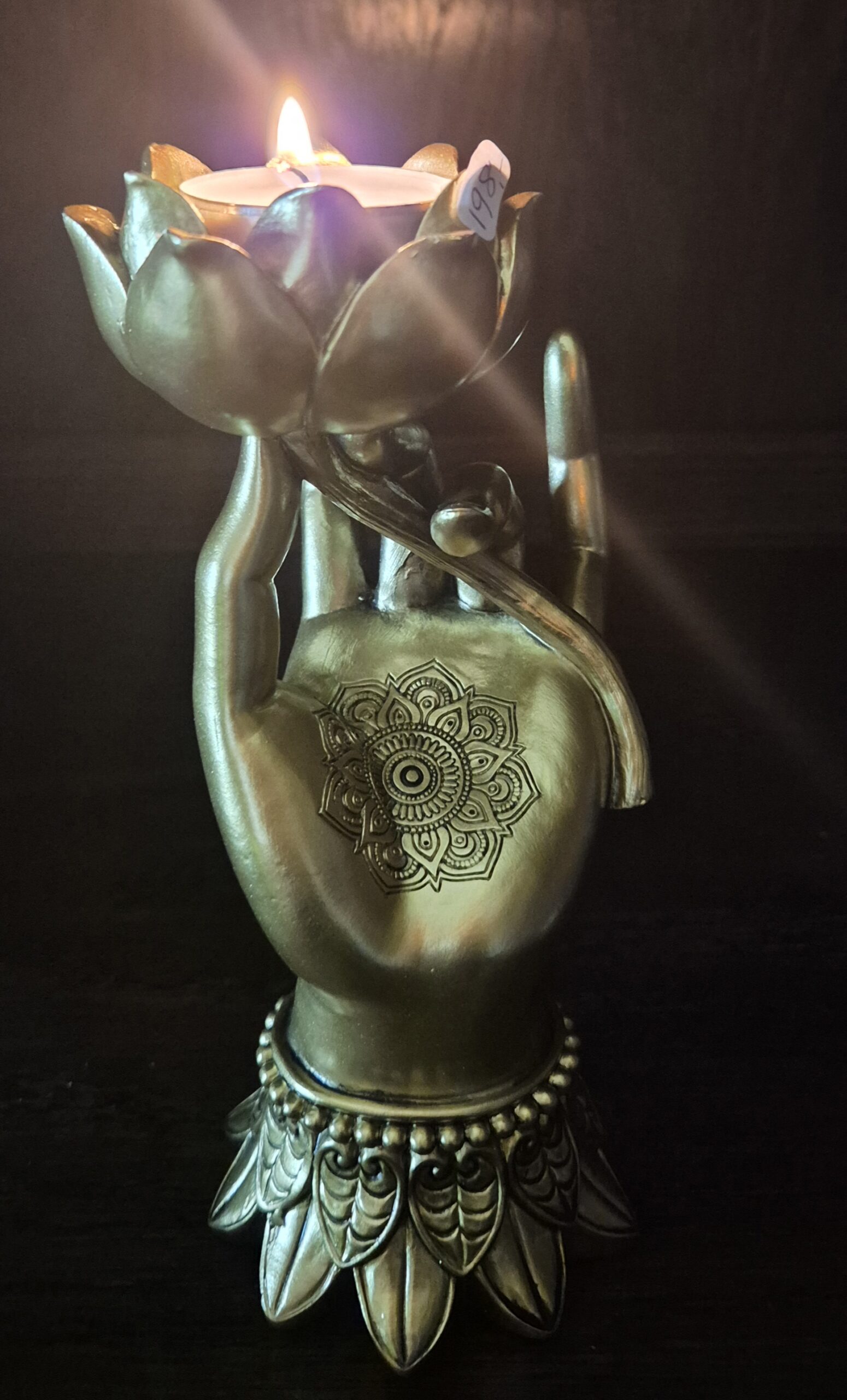 Ljushållare hand med lotus (Ljuslyktor, övrigt) - Bild 1